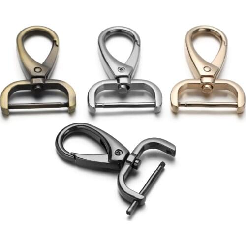 4 Colors 16/20/26mm Metal Detachable Snap Hook Trigger Clips Leather Strap Buckles Pet Leash Hooks Webbing Buckle Belt Keychain