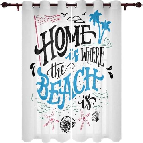Marine Life Beach Starfish Shell Window Curtains Kitchen Bedroom Drapes Home Decor Luxury Curtains for Living Room