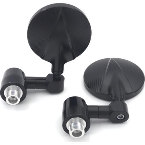 Motorcycle Mirrors - Round Folding Bar End Rear View Side Mirror for Benelli Leoncino 250 500 502C 752S 302S Motorcycle Accessor