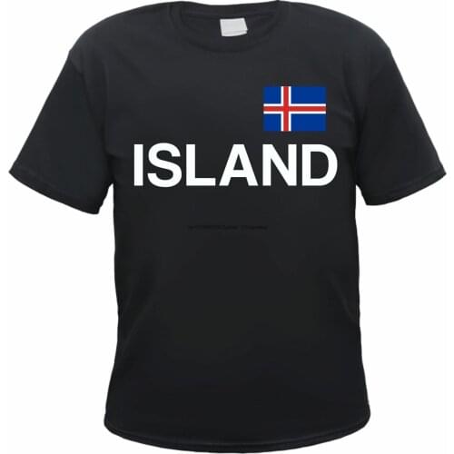 Iceland Mens T-Shirt-Black-wbr Text & Flag Print-Iceland Reykjavik Shirt