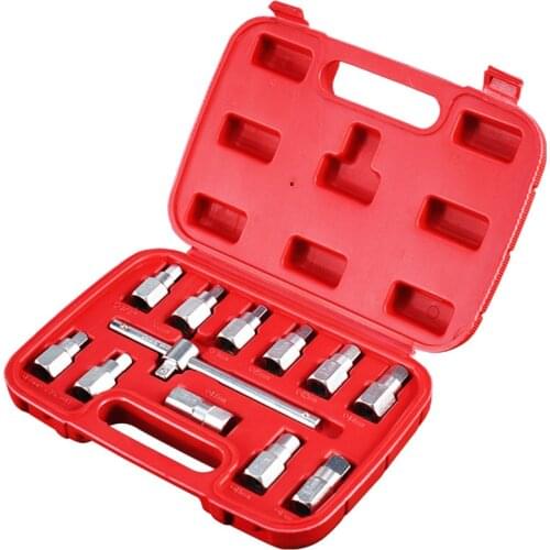 Drain Plug Sump Key Set with Oil Bottom Screw Wrench Oil Sump Screw Sleeve Wrench High Quality Auto Repair Tools