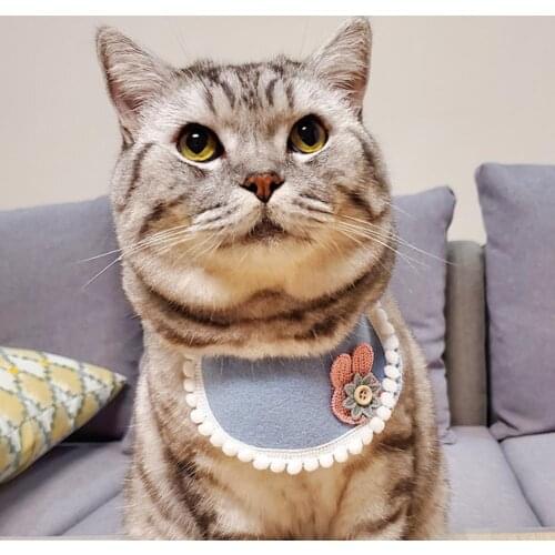 Pet Bib Rabbit Shape Decoration Polyester Decoration Dog Scarf Square Cat Accessory Wedding Party Cats Accessories