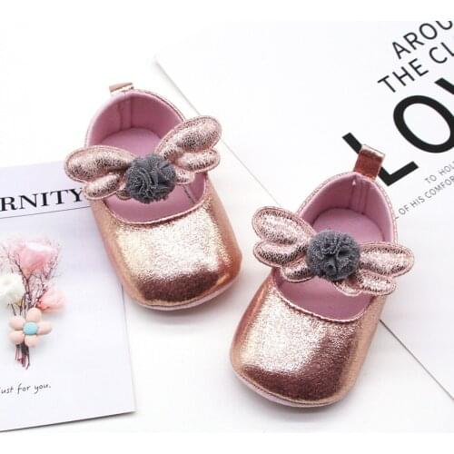 Baby Pu Leather Baby Boy Girl Newborn Baby Princess Shoes Bow Fringe Soft Soled Non-slip Footwear Crib Applique Single Shoes