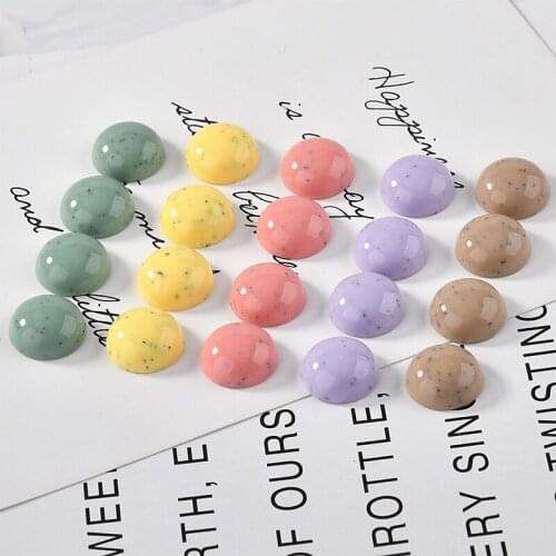 Wholesale 80pcs Flatback Round Shape Colorful Round Resin Cabochons Fit Girls Hair Jewelry Garment Accessories DIY Craft 18mm