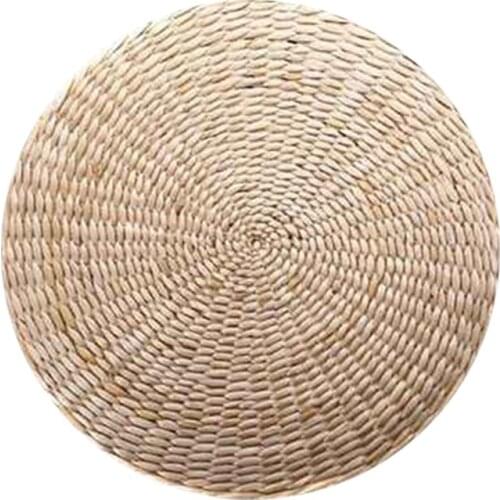 Practical Tatami Floor Pillow Sitting Cushion,Round Padded Room Floor Straw Mat for Outdoor Indoor Seat(11.8Inch x 4.2Inch)