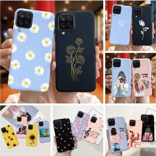 For Samsung A12 Case Beautiful Girls Daisy Sunflower Back Cover For Samsng Galaxy A12 SM-A125F 2020 Candy Silicone Soft Cases