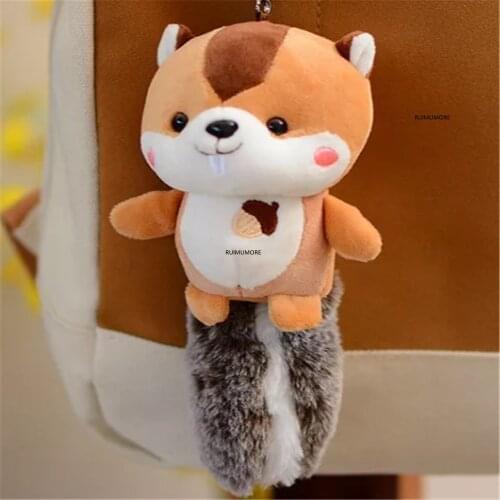 Cute 3Colors - NEW Squirrel - 9CM Stuffed Plush Toy Dolls , Kids Gift Key Chain Plush Animal TOY DOLL