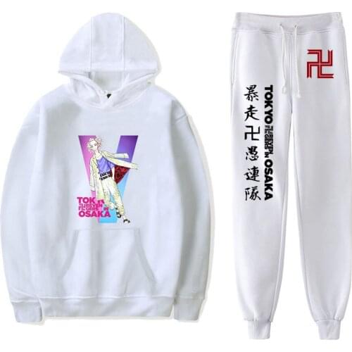 Tokyo Revengers Pants Suit Anime Cosplay Character Print Couple Oversized hoodies and Sweatpants Hooded Sweatshirts Tracksuits