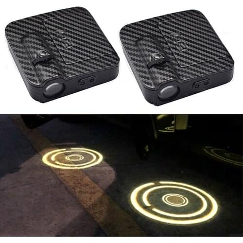 2Pcs Universal Wireless Car Door Logo Projector Lights Car Emblem Laser Shadow Lamp Auto LED Welcome Courtesy Light Accessories