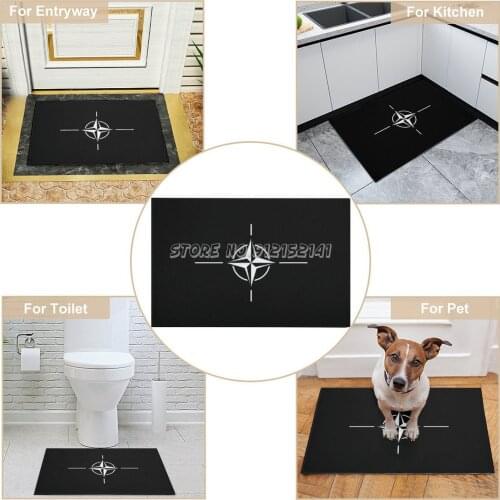 NATO Doormat Printed Doormat Entrance Mats Carpet Living Room Bedroom Absorbent Door Mat Nato Flag Flags North Atlantic Treaty O