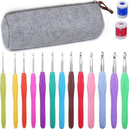 LMDZ 15PCS Crochet Hooks Knitting Needles Set Plastic Knit Knitting Needles Row Counter For Weave Sewing Needles Tool