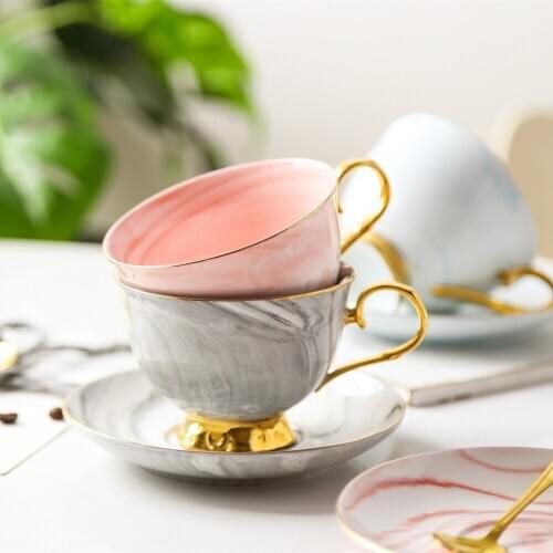 High Tea Water Cup Coffee Cup Set Ceramic Espresso Cups Marble Kahve Fincan Takimlari Environmentally Friendly Home LZI068
