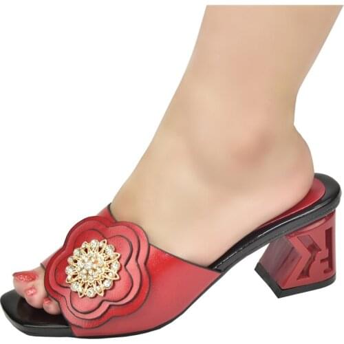 New Arrival Rhinestone Dress Women Slippers for Ladies Summer Shoes Luxery Women Wedding Shoes Brides Slip on Open Toe Pumps