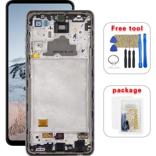 6.7" AMOLED For Samsung Galaxy A72 A725 A725F/DS A725M/DS LCD Display Touch Screen Digitizer +Frame