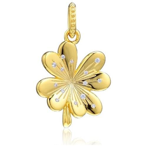 Golden Shine Jewelry Lucky Four Leaf Clover Charms for Silver 925 Original Bracelets Spring Jewelry DIY Dangle Silver Charms