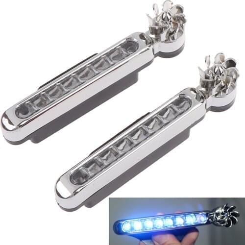 1Pcs Universal Wind Powered 8 LED Car DRL Daytime Running Light Fog Warning Auto Head Lamp