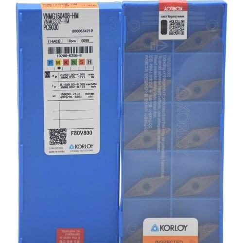 10 PCS VNMG160408-HM PC9030 Carbide Inserts Internal Turning Tool Metal Lathe Tools