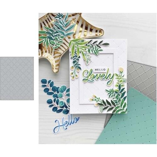 2021 Intersecting Lines Rectangle Background Metal Cutting Dies Scrapbooking Craft Stencil Card Make Mould Sheet Decor Template