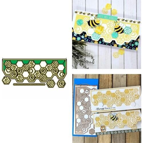 210.4*94.3mm Slim Hexagon Honeycomb Edge For DIY Scrapbooking Craft Paper Cards Decoration Embossing Dies 2020 Hot Sale