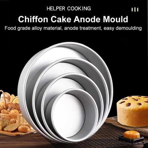 4/6/8 inch Aluminum Alloy Round Cake Mould Chiffon Cake Baking Pan Pudding Cheesecake Mold Set Bakeware Tool