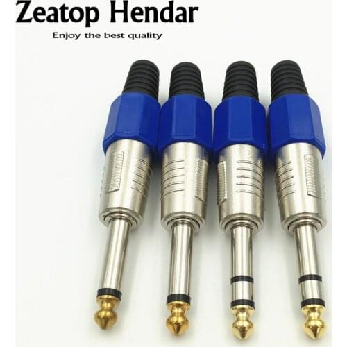 40Pcs 6.35mm 1/4 inch 2 3 Pole Mono Stereo Audio Male Plug 6.35 Amplifier Microphone Head Jack 6.5 DIY Solder Connector