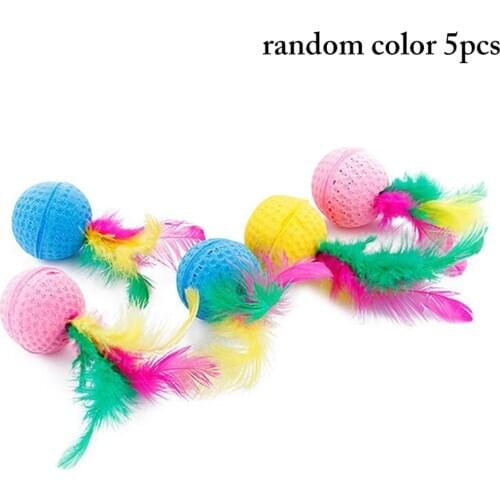 5pcs Cat Toy Cat Latex Balls Set Elastic Interactive Cat Foam Ball Toys for Cats Kitten Bite Ball Cat Accessories Random Color