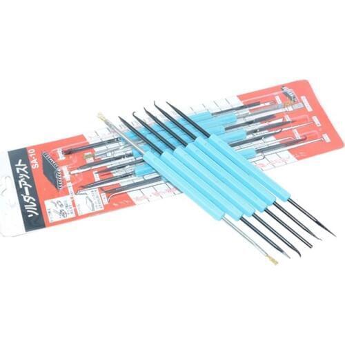 6Pcs Solder Assist Knife Fork Reamer Chip Hold Needle Tool Set Electronic for Components Repair Welding Auxiliary Cleaning Tool