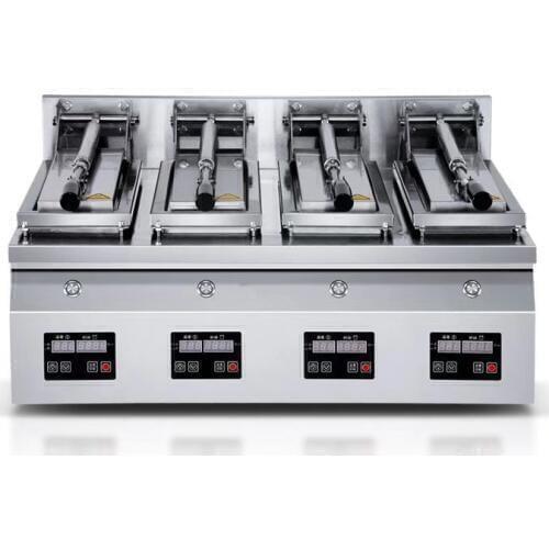 New 4heads dumpling cooker machine Japanese fried dumpling machine small gyoza machine