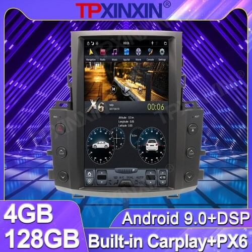4+128G For Lexus LX570 2007 - 2015 PX6 Android Tesla Vertical Screen Car Stereo Radio Multimedia Video Player GPS Navigation