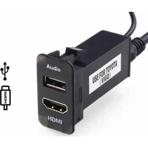 Car USB Audio Input Charger with AUDIO Socket Use for TOYOTA Hilux VIGO,Coaster,Corolla ex,Yaris,Reiz