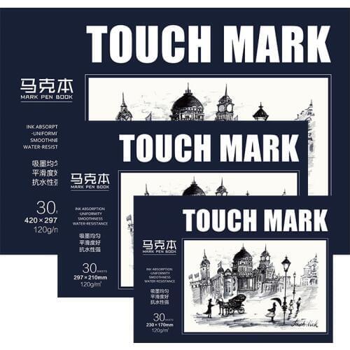 TOUCHMARK A3/A4/A5 Marker Pad 30 Sheets Professional No Penetration Paper Drawing Album Colored Pencil Sketchbook For Student