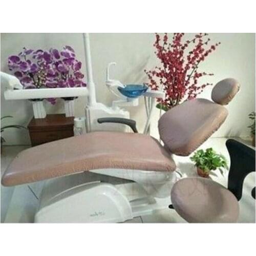 1Set/4pcs Dental Unit Chair Cover Sleeves Protector Waterproof PU Leather Set Wash Khaki