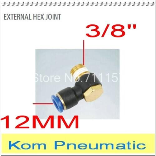 Fedex Free Shipping PH 12-03 Pneumatic Hex Head Air Fitting 12mm Tube Push In To 3/8" 3/8 inch Connector Pipe Hose Joint Elbow