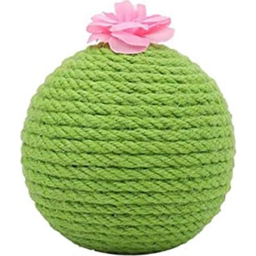 Cat Toy Cactus Natural Sisal Cat Catch Ball Cat Supplies Cat Toy Sisal Ball Tease Cat Toy Diameter 3.9 Inches