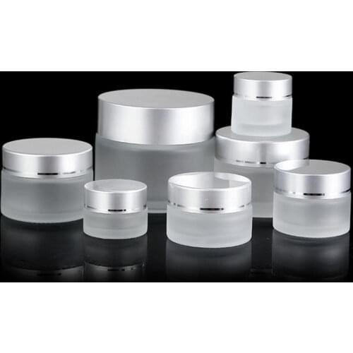 5/10/15/20/30/50/100g Container For Cosmetics Glass Refillable Bottles Travel Accessories Dispenser Frosted Empty Storag Jar New