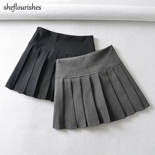 Summer skirt women harajuku skirts korean style mini skirt casual pleated skirts sexy short skirt black gray streetwear 2021