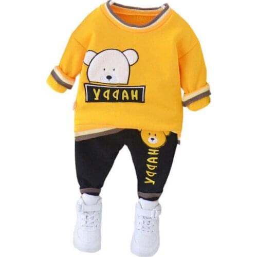 Fashion Autumn Winter Baby Girl Clothes New Children Boys Thicken T Shirt Pants 2Pcs/sets Toddler Casual Costume Kids Tracksuits