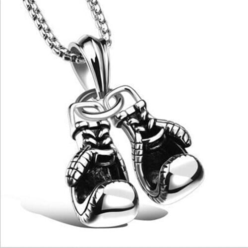 Fashionable personality boxing pendant necklace for men and women wearing jewelry