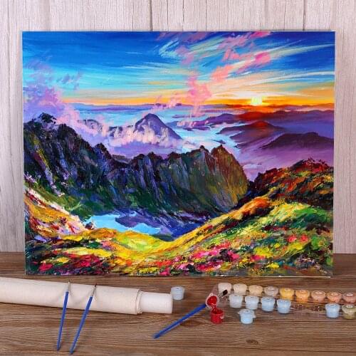 Landscape The Sun Rises DIY Paint By Numbers Package Oil Paints 40*50 Picture By Numbers Photo Decorative Handiwork