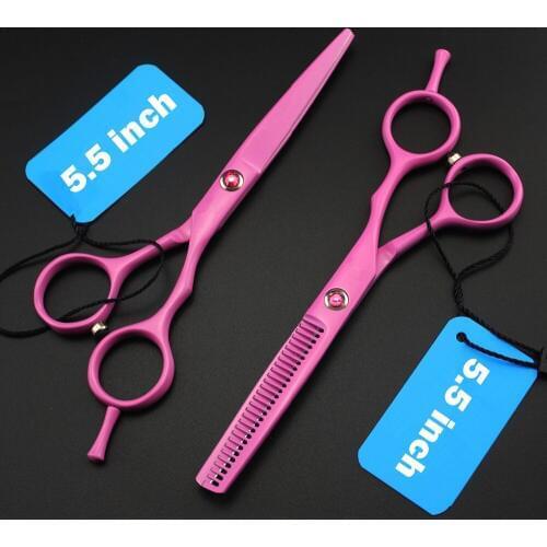 Professional 5.5 inch pink Piano paint cutting & thinning shears hair scissors set barber hairdressing scissors Free Shipping