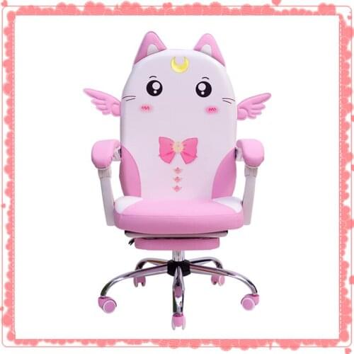 2021 new WCG pink cute girl computer chair home children student dormitory chair game anchor rotating chair lift hot sale