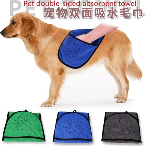 New Double sided pet super absorbent towel bath towel Glove-style bath towel for dog cat pet supplies