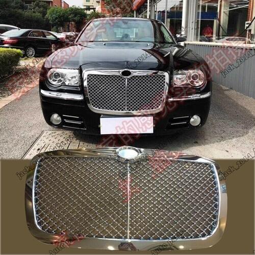 Fit For Chrysler 300C 2006--2007 Honeycomb Front Chromed Grille Grill Overlay Trim 1pcs