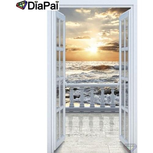 DIAPAI Full diamond Painting "Door sunset scene"Resin Drill Embroidery 5D Diy Diamond Painting Handmade Cross Stitch gift A26191