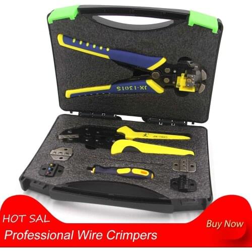 Professional Wire Crimpers Multifunctional Engineering Ratcheting Terminal Crimping Pliers Wire Strippers Ferrule Tool Kit