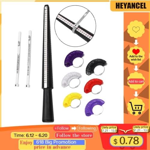 Professional Measuring Gauge Finger Ring Stick Ring Sizer Mandrel Stick Finger Gauge Ring For DIY Jewelry Measuring Tools Set