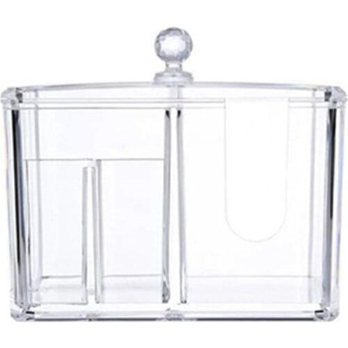 Cotton Swab Box Transparent Clear Acrylic Organizer Makeup Pads Storage Box Jewelry Case For Cosmetics Dustproof Box