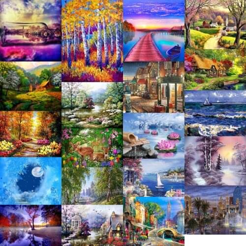 R9904 Landscape Woods cross stitch kit people 18ct 14ct 11ct count canvas stitches embroidery DIY handmade needlework