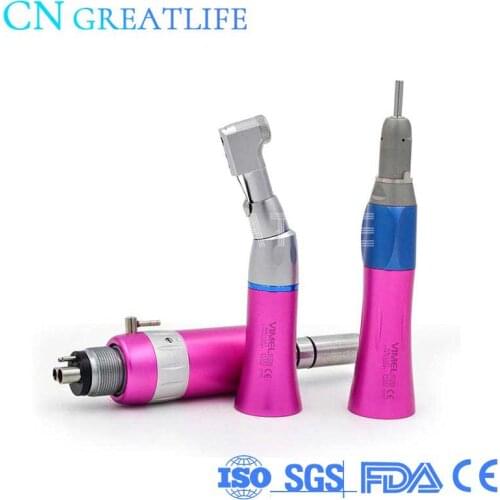 Pink NSK Style Air Motor Air Turbine Straight Contra Angle Dental Dental Low Speed Handpiece Dental Low Speed Handpiece Set
