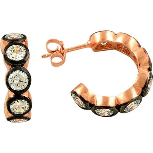 Silverlina Silver 4mm Zirconia stone Pen Small Ring Earrings